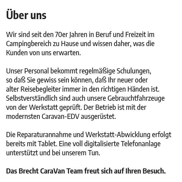 Caravan Verkauf