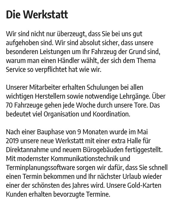 Caravan Werkstatt